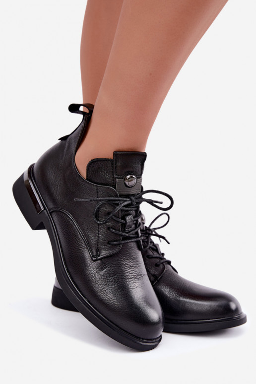 Bottines en cuir Vinceza 89151 en couleur noire
