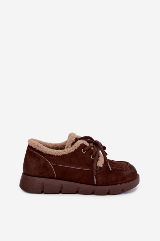Bottes basses en suède synthétique pour la neige Vinceza 67022 en couleur chocolat