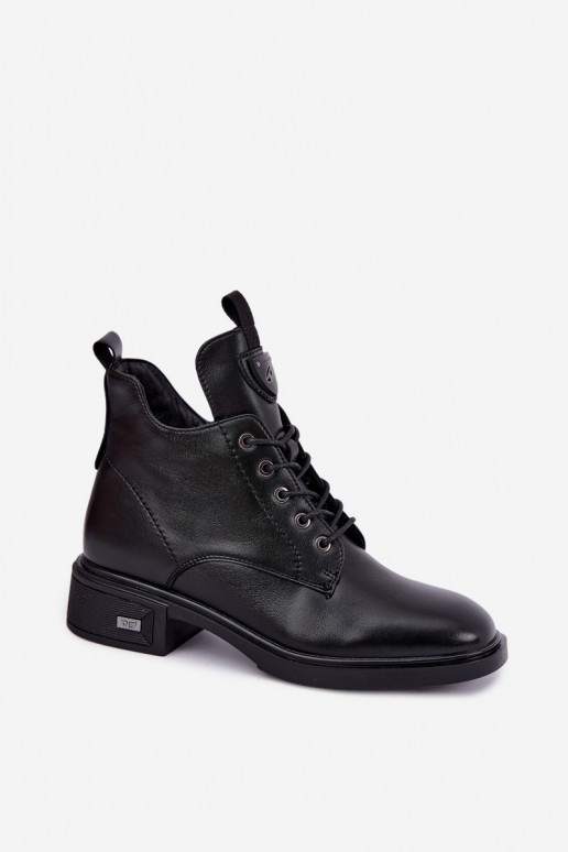 Bottines en cuir avec ornements Vinceza 133145 en couleur noire