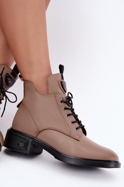 Bottines en cuir avec ornements Vinceza 133145 en couleur sable