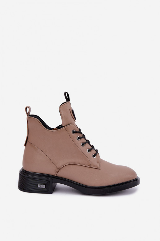 Bottines en cuir avec ornements Vinceza 133145 en couleur sable