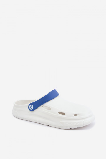 Chaussons légers pour hommes blancs et bleu foncé avec rayures Toren