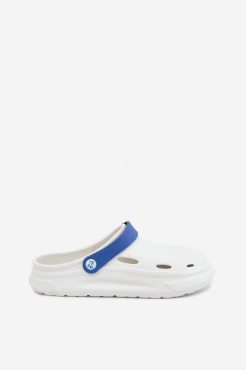 Chaussons légers pour hommes blancs et bleu foncé avec rayures Toren 2