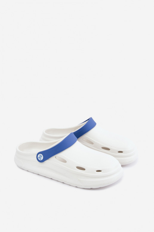 Chaussons légers pour hommes blancs et bleu foncé avec rayures Toren
