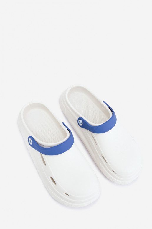 Chaussons légers pour hommes blancs et bleu foncé avec rayures Toren