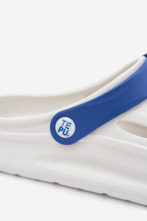 Chaussons légers pour hommes blancs et bleu foncé avec rayures Toren