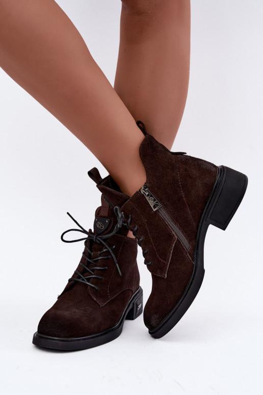 Bottes isolées en daim synthétique avec ornements Vinceza Czekolado