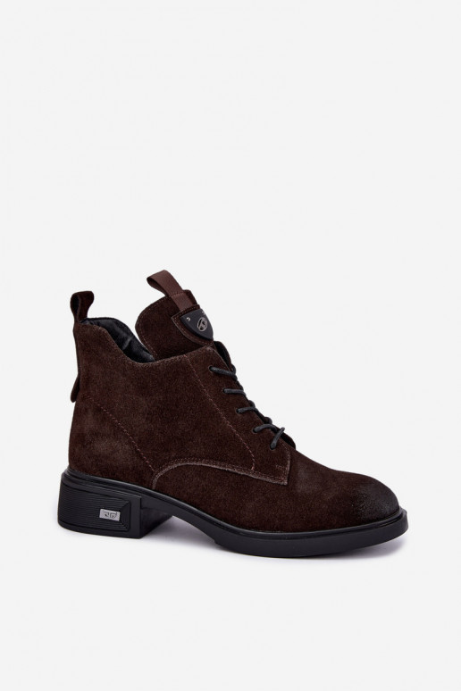 Bottes isolées en daim synthétique avec ornements Vinceza Czekolado