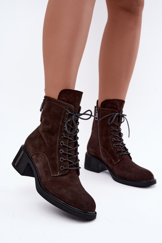 Bottines isolées en daim synthétique Vinceza Czekolado