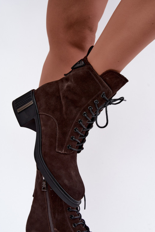 Bottines isolées en daim synthétique Vinceza Czekolado