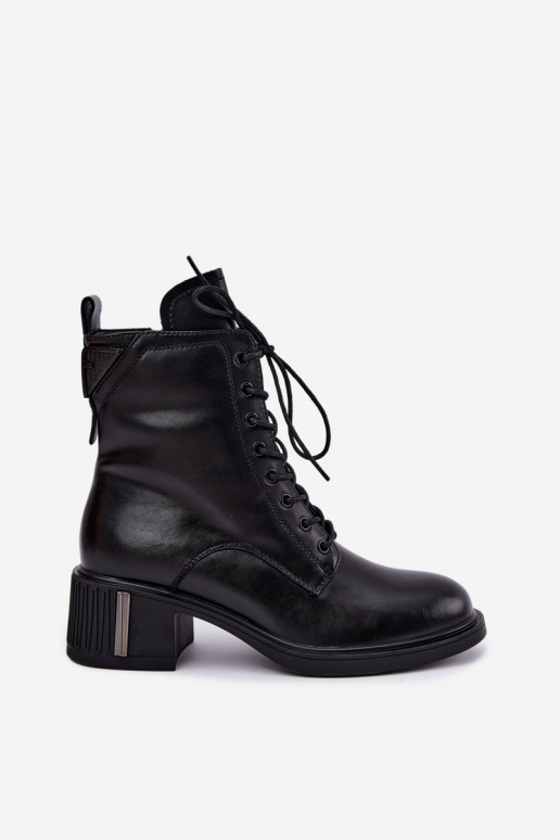 Bottines isolées en cuir naturel Vinceza noires