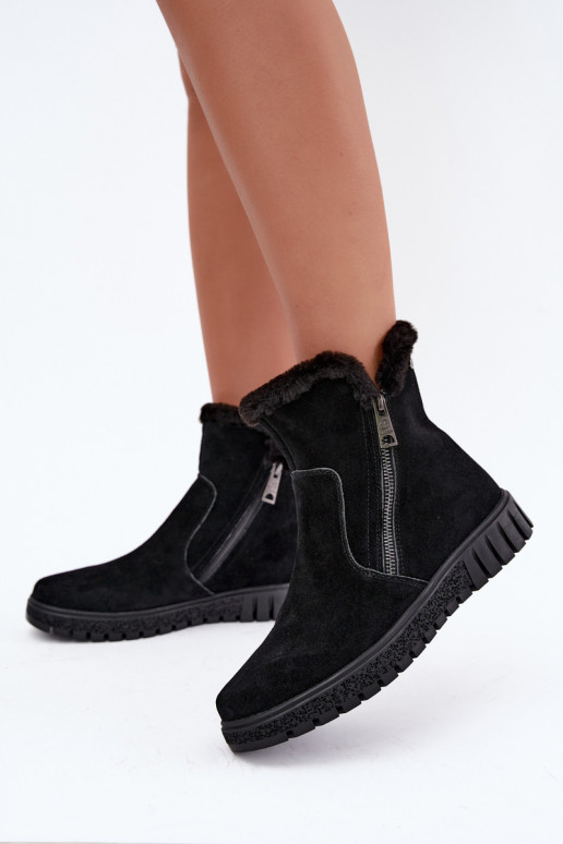 Bottes en daim synthétique avec fourrure Vinceza noires