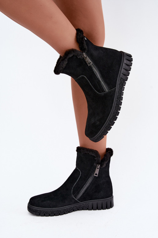 Bottes en daim synthétique avec fourrure Vinceza noires