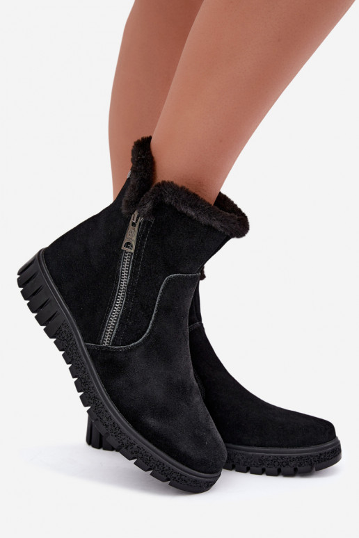 Bottes en daim synthétique avec fourrure Vinceza noires