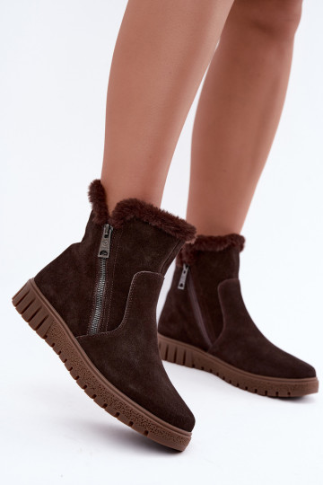 Bottes en daim synthétique avec fourrure Vinceza Czekolado 2