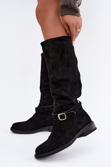 Bottes montantes en daim synthétique avec boucles Vinceza noires 2