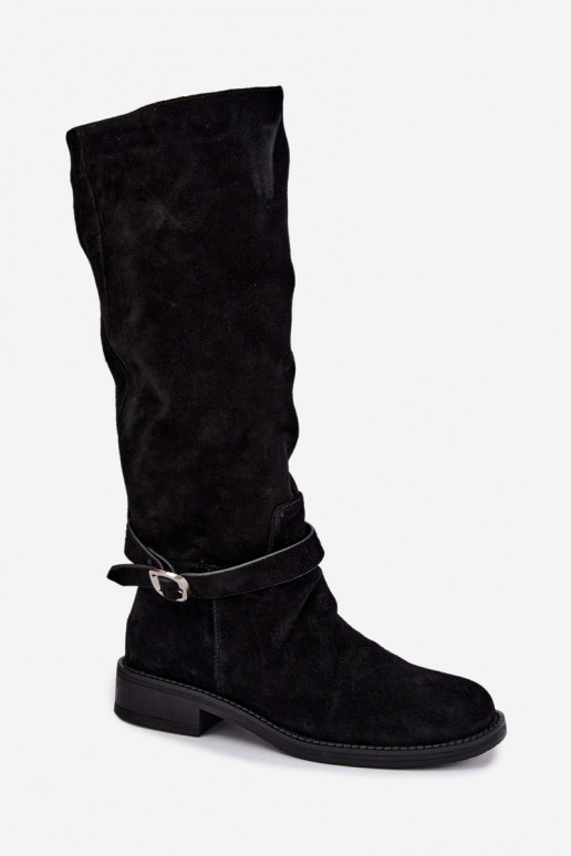 Bottes montantes en daim synthétique avec boucles Vinceza noires