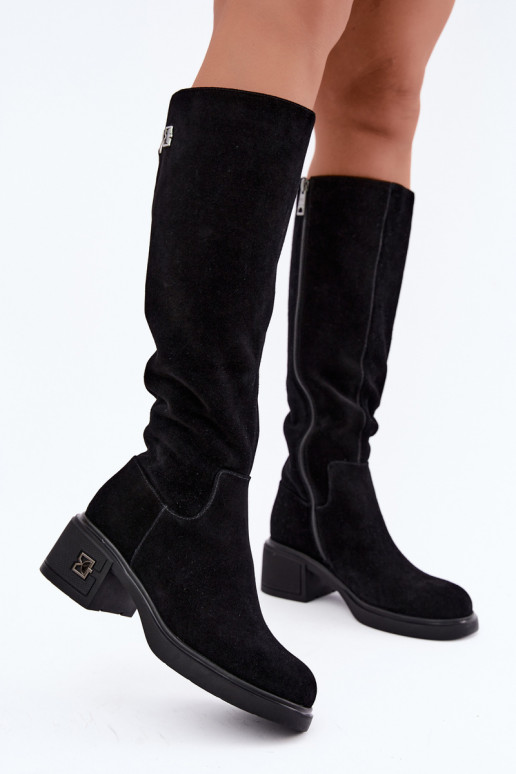 Bottes isolées montantes en daim synthétique Vinceza noires
