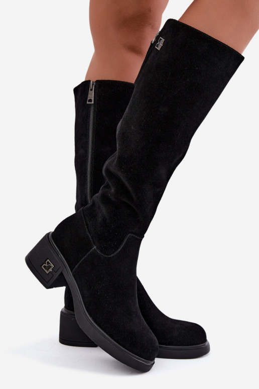 Bottes isolées montantes en daim synthétique Vinceza noires