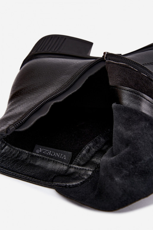 Bottines isolées en cuir naturel Klocke Vinceza 89161 en couleur noire