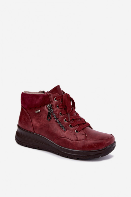 Bottines isolées pour femmes avec fourrure à l'intérieur en couleur bordeaux Parvella