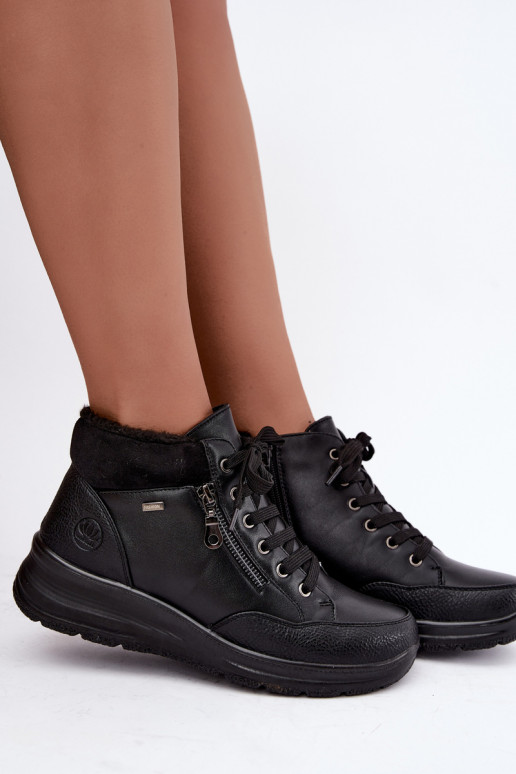 Bottines isolées pour femmes avec fourrure à l'intérieur en couleur noire Parvella