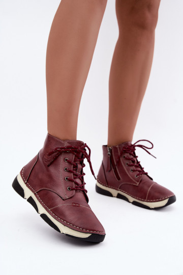 Bottines pour femmes isolées, couleur bordeaux Lerissa 2