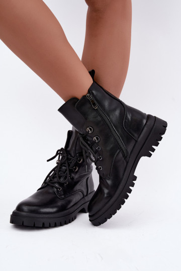 Bottines de travail pour femmes en simili cuir, isolées, noires Amarelle 2