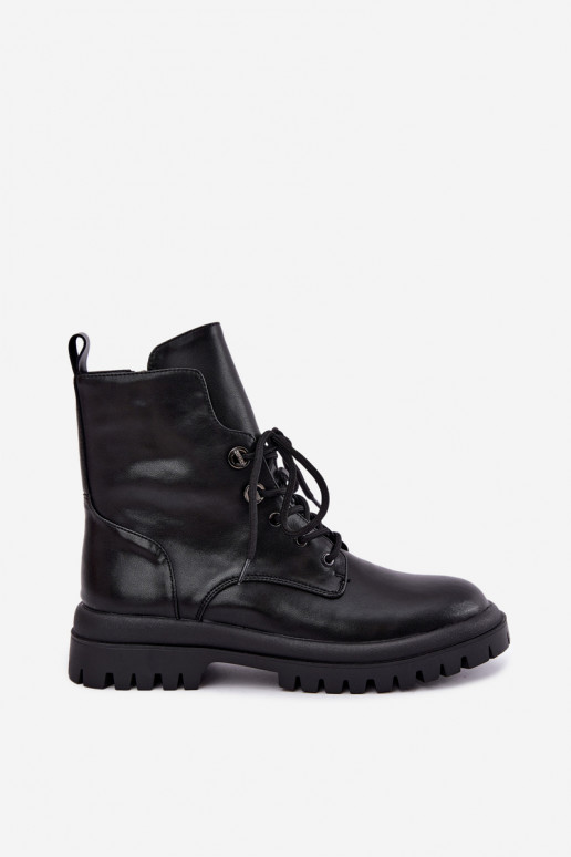 Bottines de travail pour femmes en simili cuir, isolées, noires Amarelle