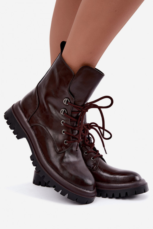 Bottines de travail pour femmes en simili cuir, isolées, bordeaux Amarelle