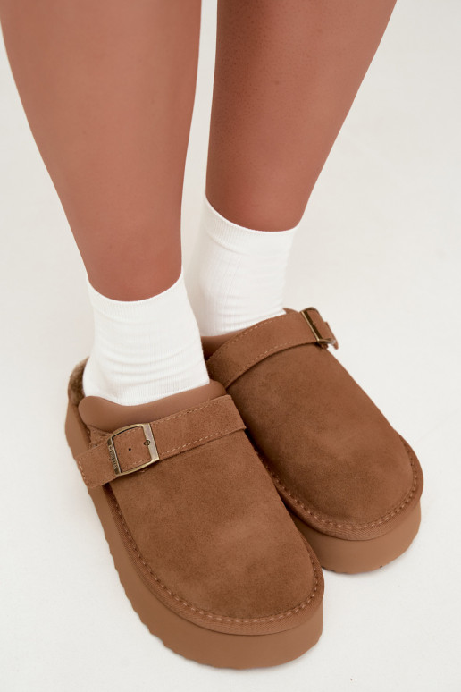 Bottes de neige en simili daim marron avec plateforme et boucles Big Star UU274696