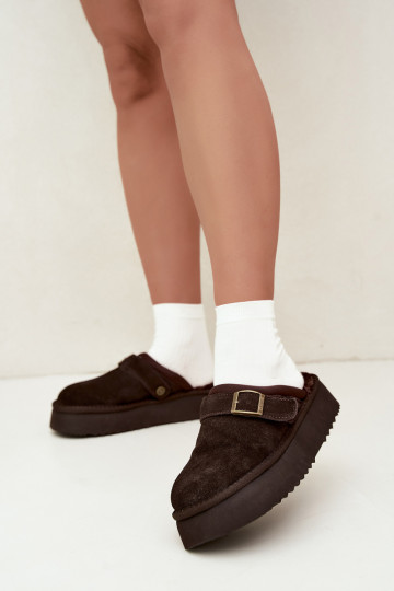 Bottes de neige en simili daim avec plateforme et boucles Big Star UU274697 CzekoladoĮe 2