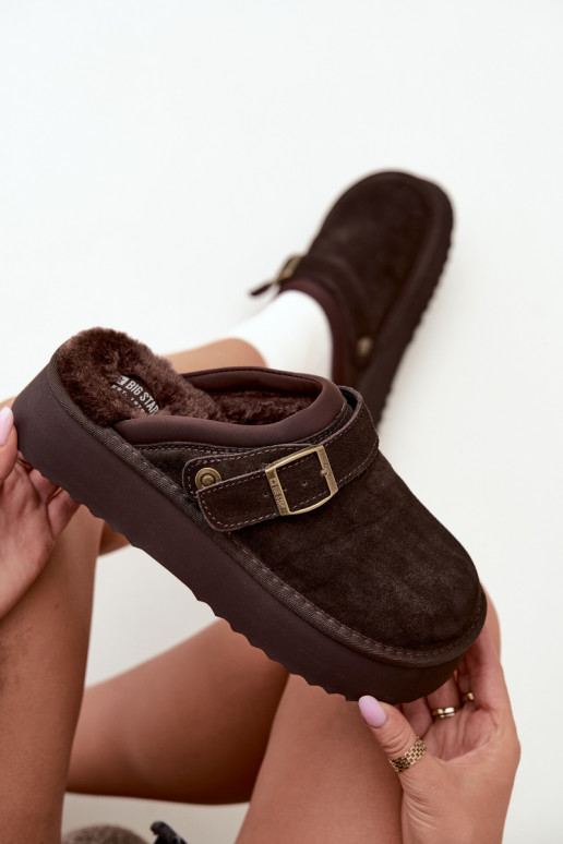 Bottes de neige en simili daim avec plateforme et boucles Big Star UU274697 CzekoladoĮe