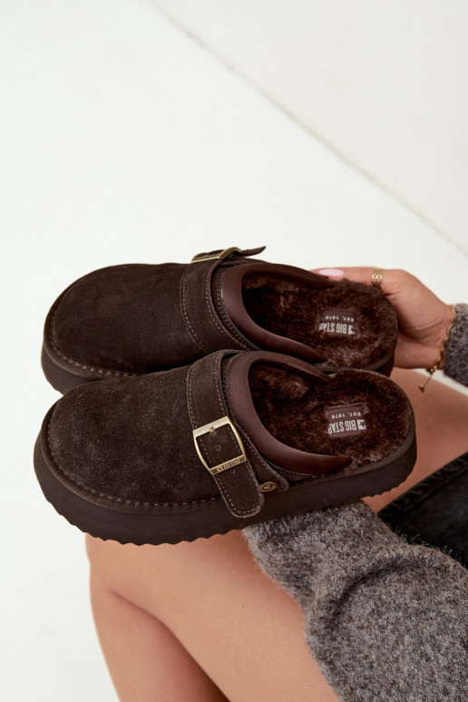 Bottes de neige en simili daim avec plateforme et boucles Big Star UU274697 CzekoladoĮe
