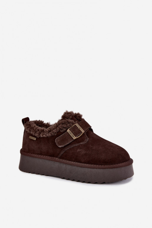 Bottes de neige en simili daim avec plateforme Big Star UU274319 CzekoladoĮe