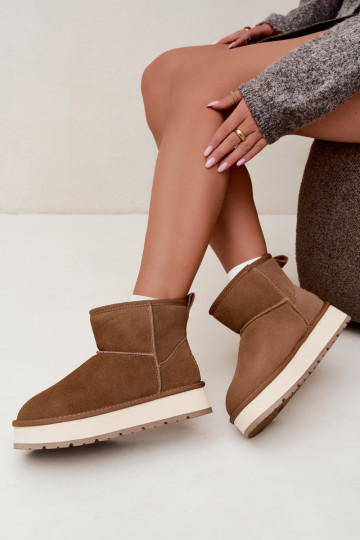 Bottes de neige en simili daim marron avec fourrure à l'intérieur Big Star UU274692