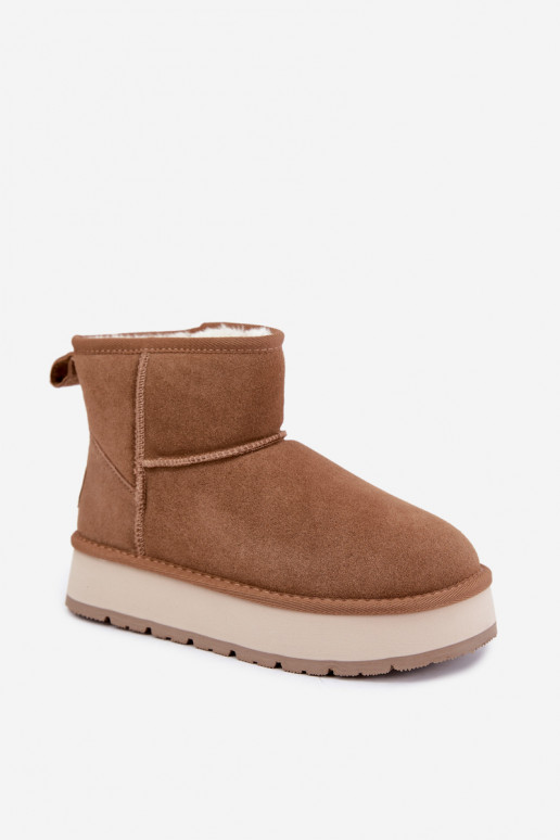 Bottes de neige en simili daim marron avec fourrure à l'intérieur Big Star UU274692