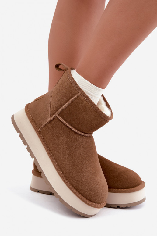 Bottes de neige en simili daim marron avec fourrure à l'intérieur Big Star UU274692