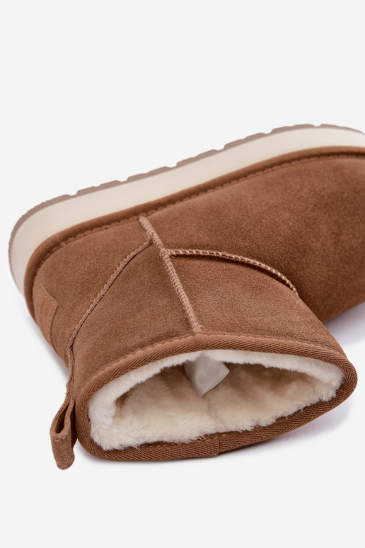 Bottes de neige en simili daim marron avec fourrure à l'intérieur Big Star UU274692