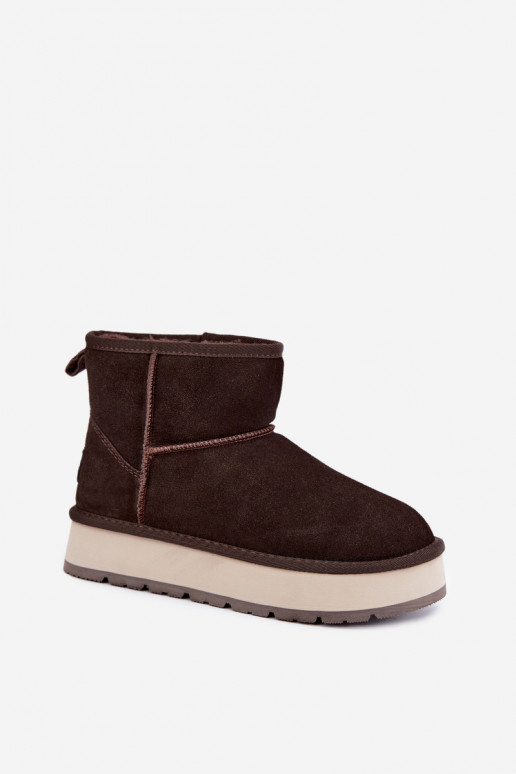 Bottes de neige en simili daim avec fourrure à l'intérieur Big Star UU274693 CzekoladoĮe