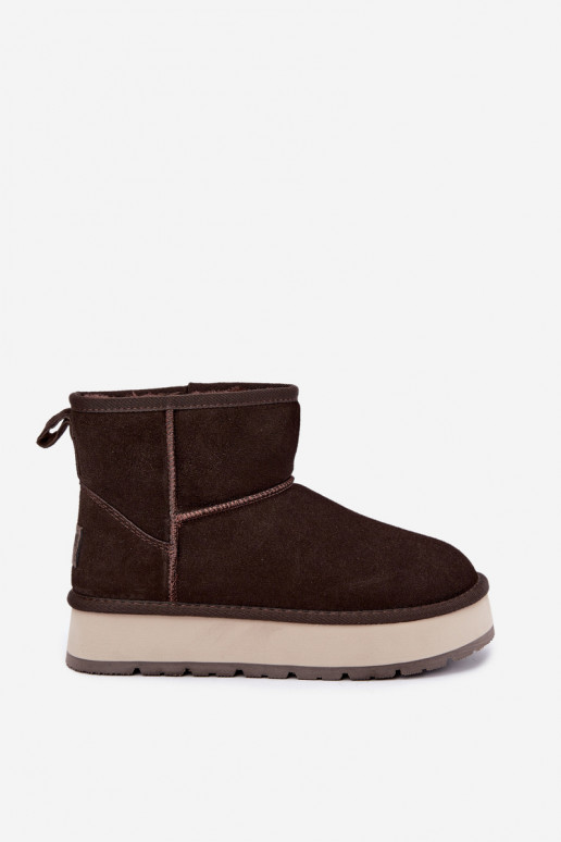 Bottes de neige en simili daim avec fourrure à l'intérieur Big Star UU274693 CzekoladoĮe