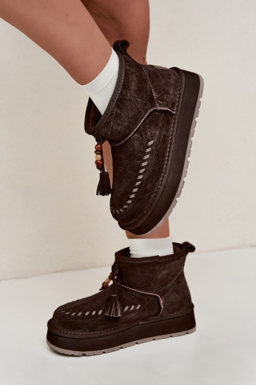Bottes de neige en daim synthétique Big Star UU274678 couleur chocolat