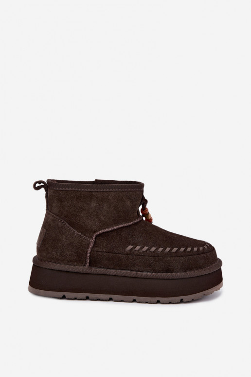 Bottes de neige en daim synthétique Big Star UU274678 couleur chocolat