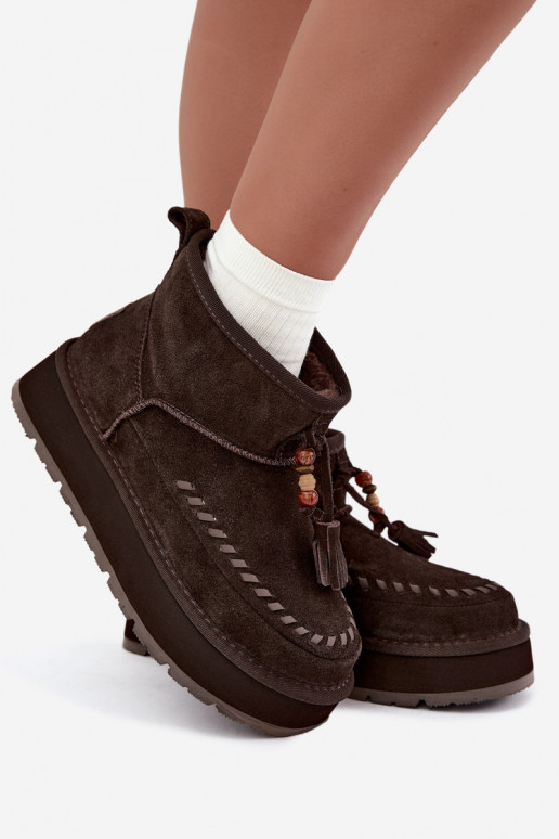 Bottes de neige en daim synthétique Big Star UU274678 couleur chocolat