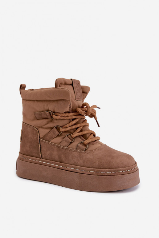 Bottes d'hiver à lacets avec plateforme Big Star UU274190 couleur marron