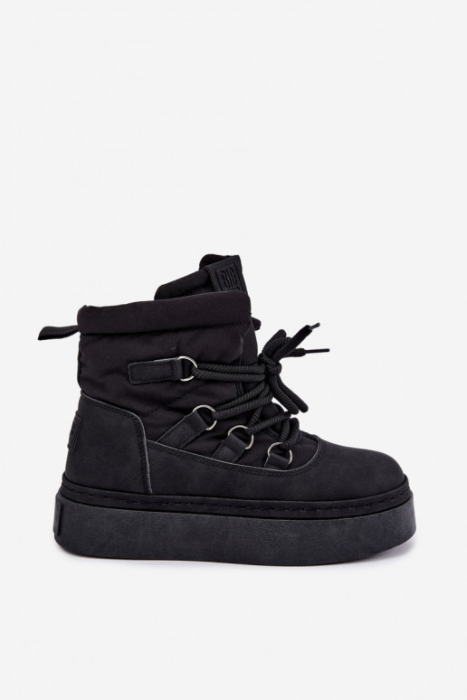 Bottes d'hiver à lacets avec plateforme Big Star UU274189 couleur noire