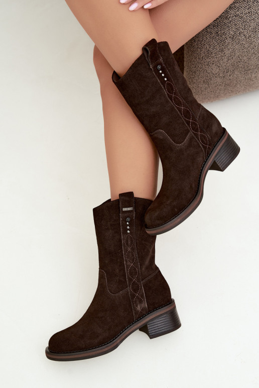 Bottines isolées en daim synthétique Big Star UU274607 couleur chocolat