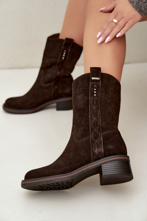 Bottines isolées en daim synthétique Big Star UU274607 couleur chocolat