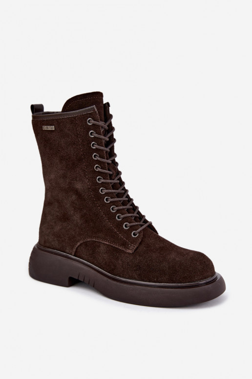 Bottines de travail isolées en daim synthétique Big Star UU274612 couleur chocolat
