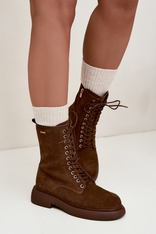Bottines de travail isolées en daim synthétique Big Star UU274611 couleur marron